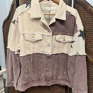 POL jacket stars cream blue large